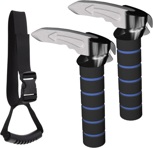 Elderly Car Handle Assist,Car Door Handle for Elderly,Support Multifunction Door Latch for Seniors and Handicapped (Blue - 2 Pack Car Handle + Strap)