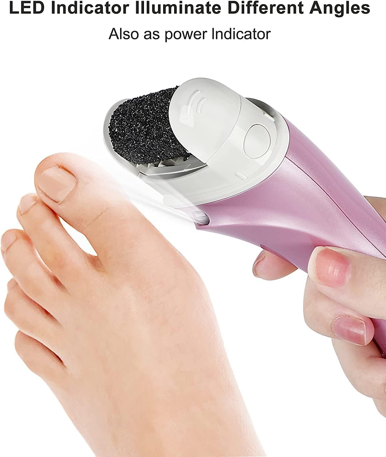 Electric Foot Callus Removers Rechargeable,Portable Electronic Foot File Pedicure Tools, Electric Callus Remover Kit,Professional Pedi Feet Care Perfect for Dead,Hard Cracked Dry Skin（Pink）