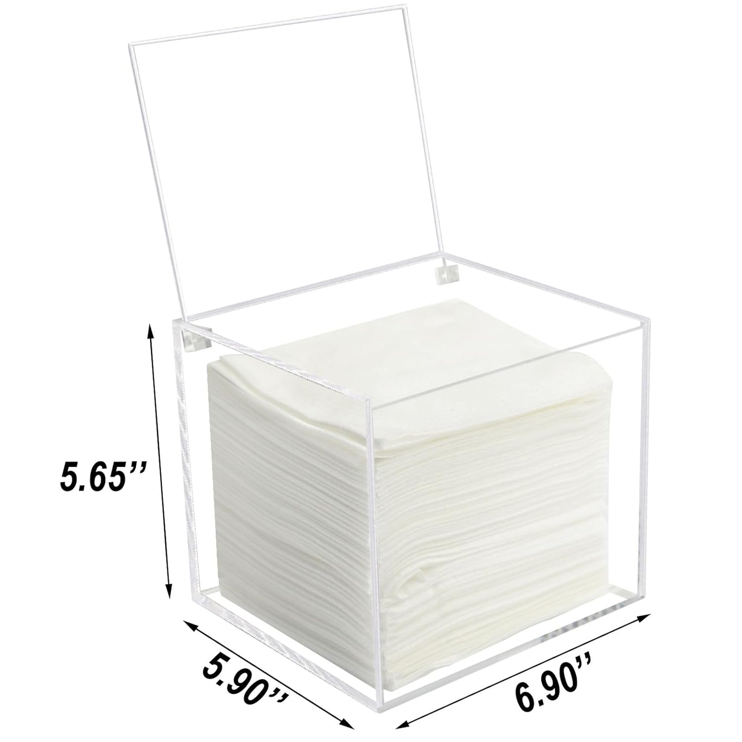 Disposable Face Towel Storage Box Compatible with Facial Towel XL, Acrylic Disposable Face Towelette Holder Container, Clear