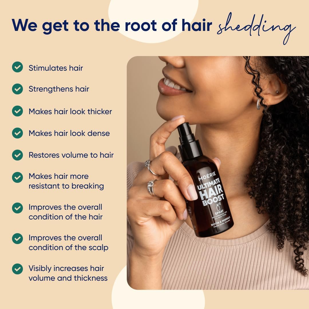 Moerie Ultimate Hair Boost Spray Designed to Strengthen Hair & Restore Scalp Health - 100% Natural Hair Serum for Hair Boost with over 100 Minerals, Vitamins & Amino acids - Fresh Scent - Triple Set