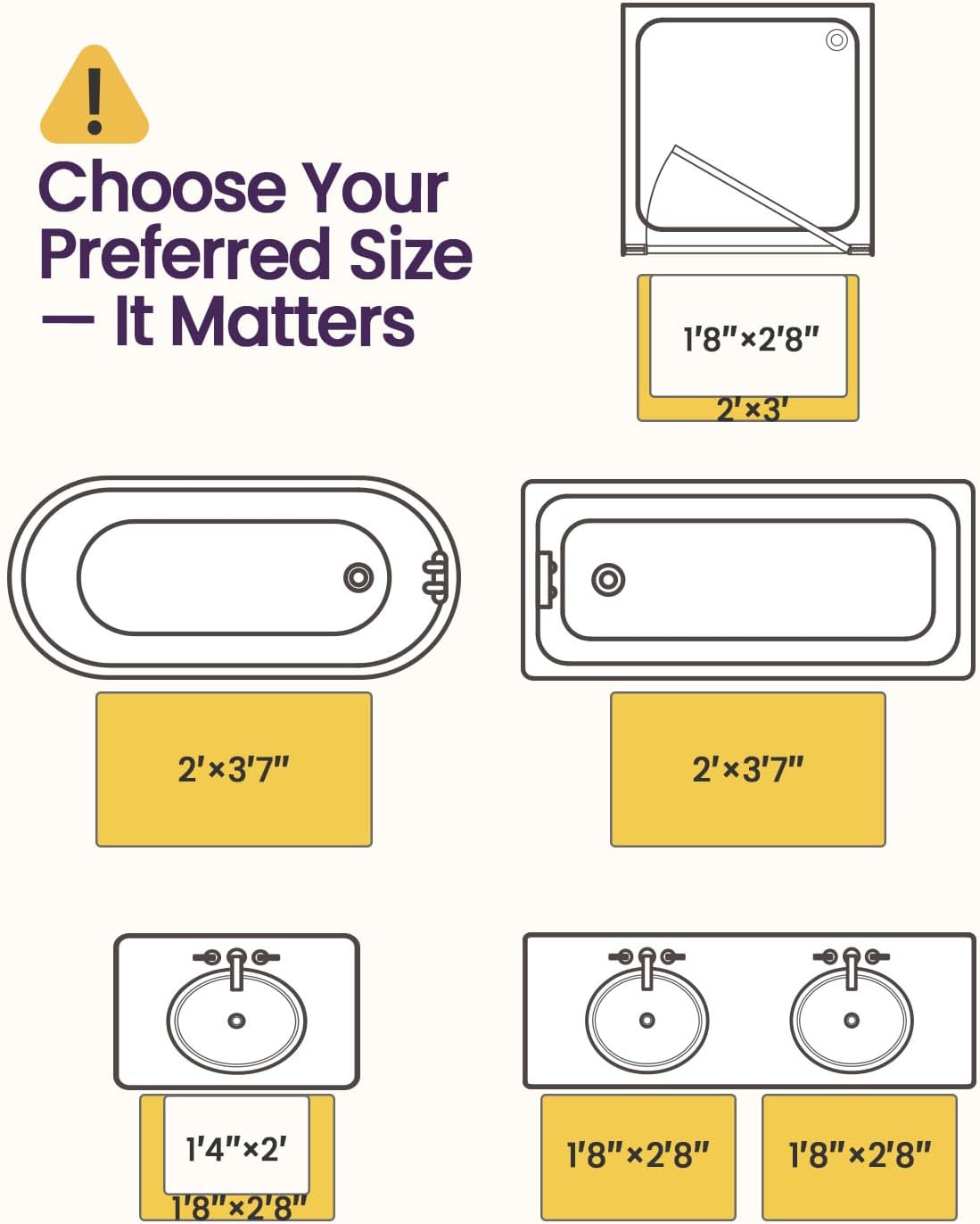 DEXI Bathroom Rugs Set 2 Piece 32x20, Washable Non Slip Bath Mat for Shower Floor, Absorbent Quick Dry Bathmat with Rubber Backing, Ultra Soft Plush Carpet for Tub, White