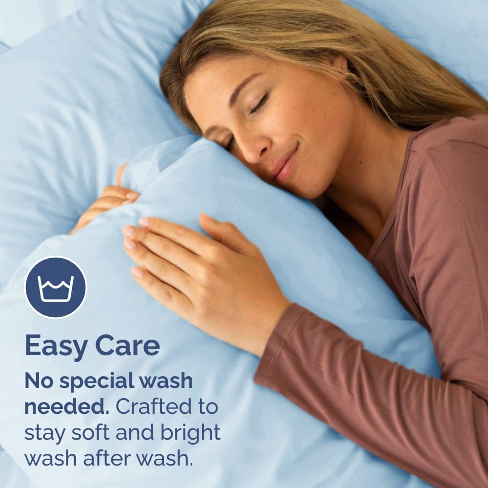 King Pillow Cases Set of 2 - Ultra Soft Hotel Quality Pillowcase Covers - Comfy, Cozy & Wrinkle Free - Shrinkage, Stain and Fade Resistant - Machine Washable Pillow Protectors - 2 Piece Set - Sky Blue