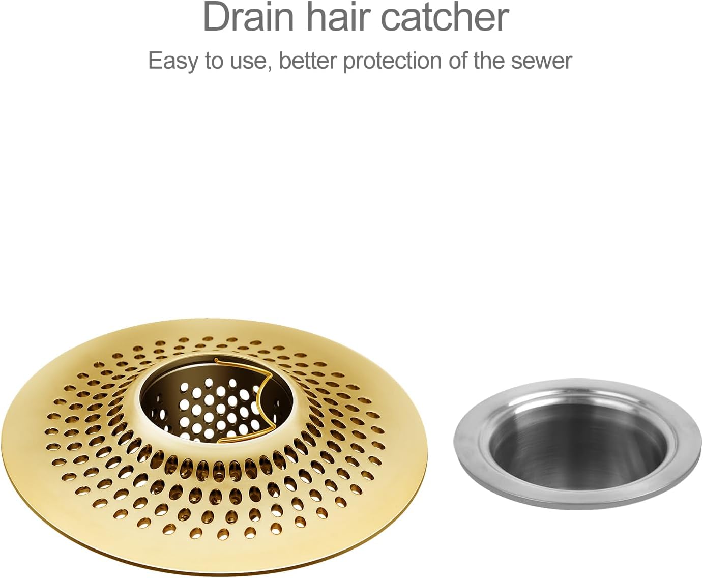 LKEYE Shower Drain Hair Catcher/Bathroom Drain Cover/Bathtub Drain Strainer/Shower Stall Drain Protector(Bronze)