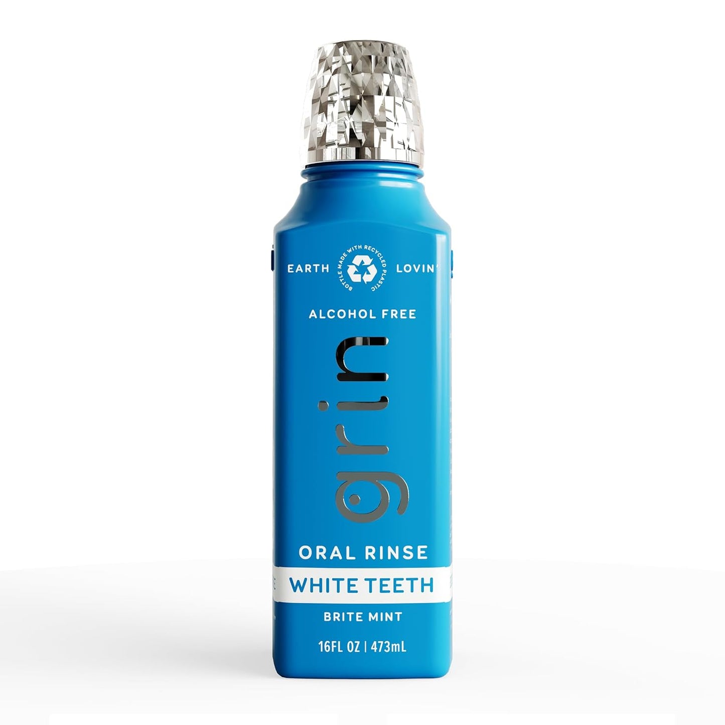 Grin White Teeth Oral Rinse, 16 Fl Oz, Fresh Breath Mouthwash, Brite Mint Flavored, Alcohol-Free