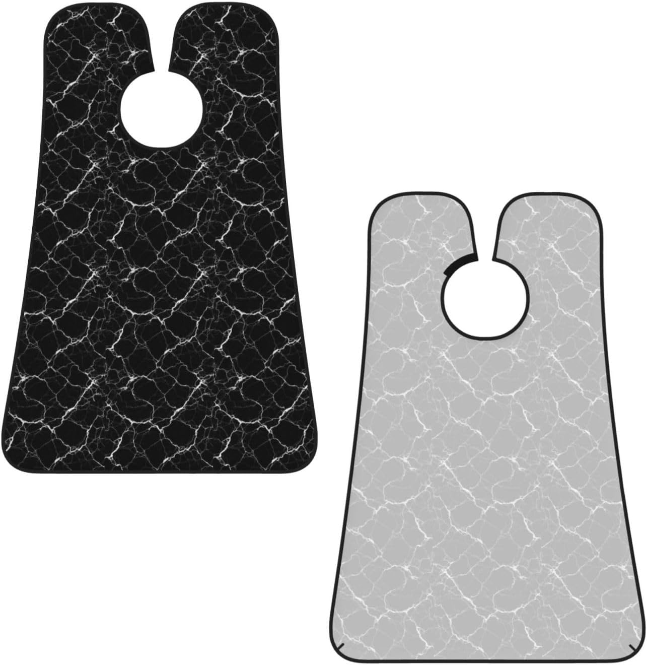 Non-Stick Beard Shaving Bib, Hair Catcher Apron with Suction Cups, Waterproof Grooming Tool for Men Husband, Black Marble Texture Shave Bib