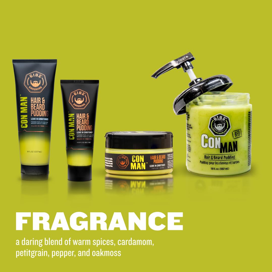 GIBS Grooming Con Man Hair & Beard Pudding, 19 Fl Oz