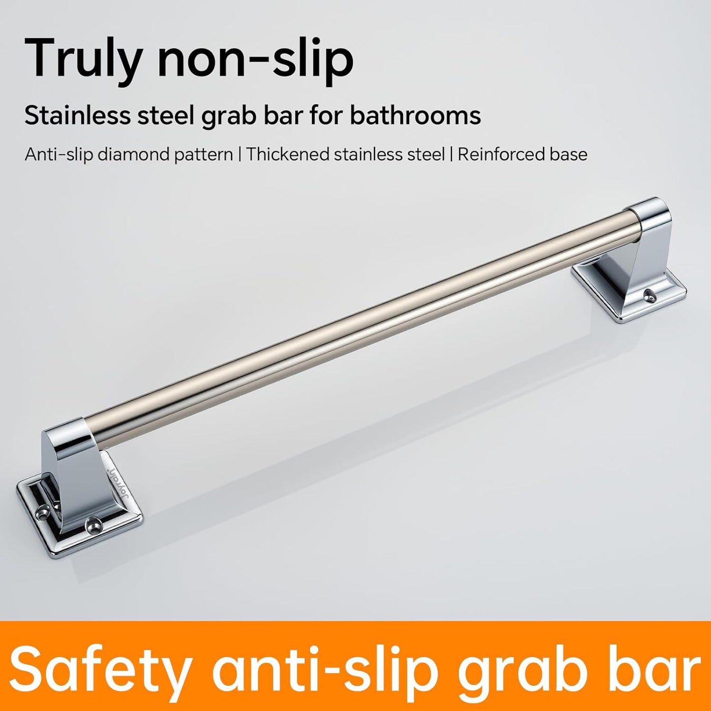 Joyrain Stainless Steel Bathroom Grab Bar for Elderly - Safety Rail & Towel Rack Dual Function, 9/16/24 Inch Anti-Slip Handle for Shower/Toilet/Tub (Chrome, 24 inch)