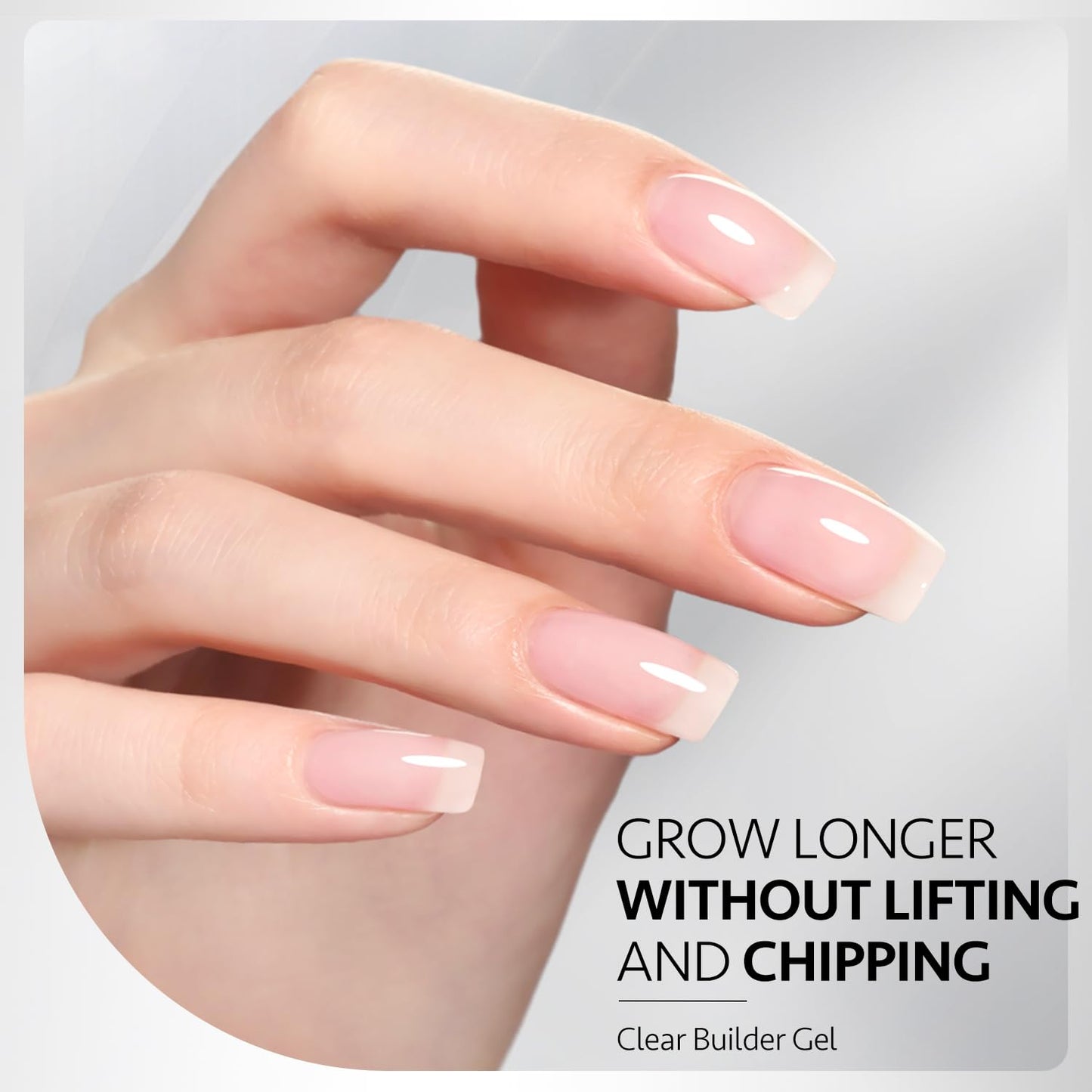 GAOY Gel Top Coat, Builder Gel and Base Coat Set, 3 Pcs 16ml Clear Glossy No Wipe Combination for UV Light Cure