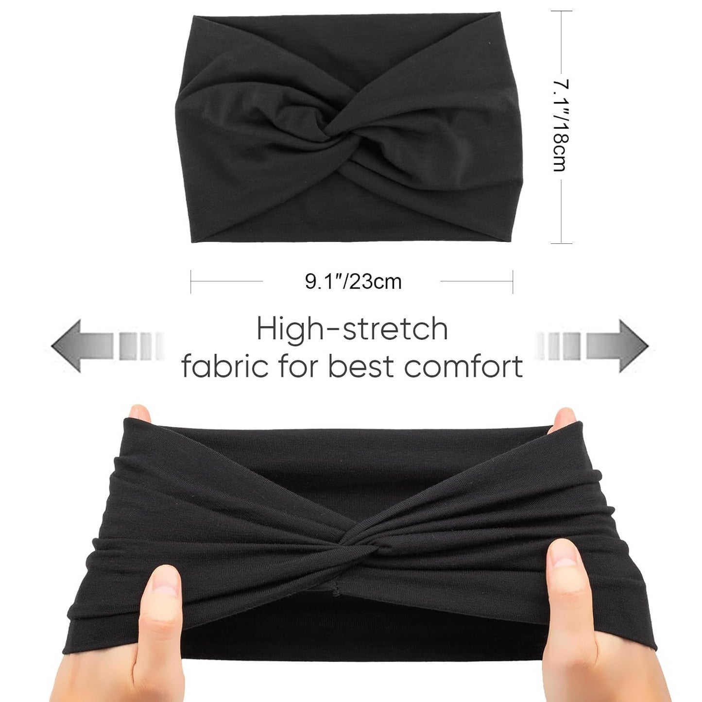 Extra Wide Headbands for Women Large Turban Headband Non Slip Boho Elastic Hairband Hair Twisted Knot Head Bands Accessories