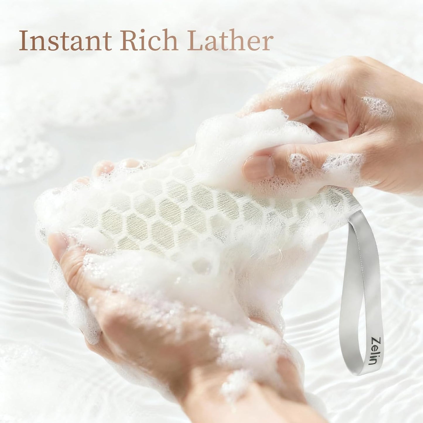 zelin Soap Bags, 2 Pack 7.2-Inch Medium Size Exfoliating Bar Soap Pouch with Double Layer Premium Fabric, Soap Saver Bag for Foaming and Skin Cleansing (Pearl White And Ink Black)