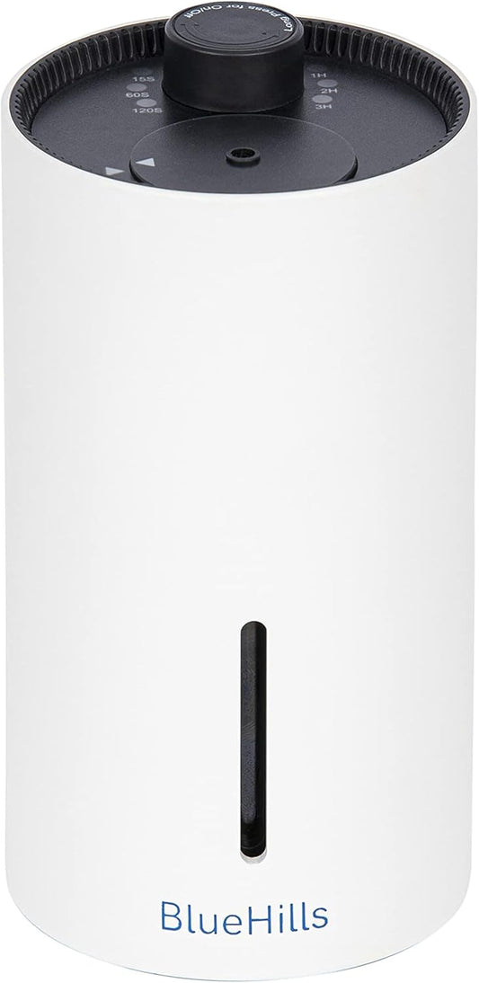 BlueHills Waterless Cordless Essential Oil Diffuser – White, Wireless, Portable Aroma Nebulizing Diffusers for Home, Car & Office – J01 White