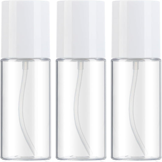 Boenoea Small Pump Bottle 3.4oz/100ml Travel Cosmetic Cream Pump Bottles Empty Pump Dispenser for Shampoo Lotion and Cream 3 Pack Clear