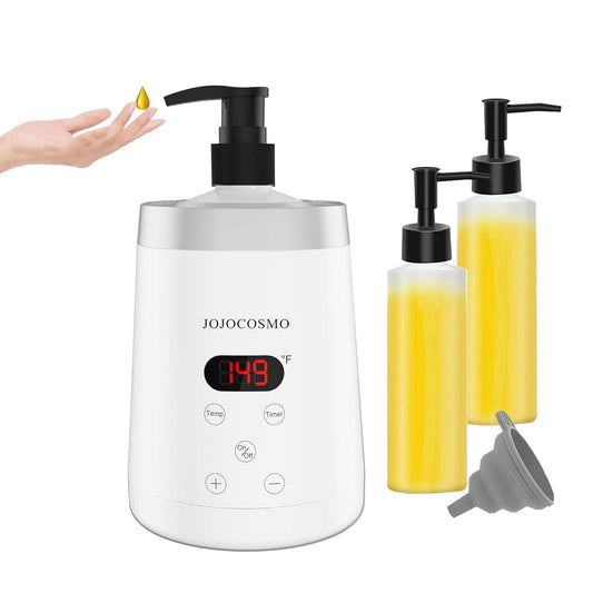 Massage Oil Warmer Professional Lotion Warmers for SPA, Automatic Oil Lotion Cream Warmer for Salon, Home, with Two Oil Bottle Dispenser (White)