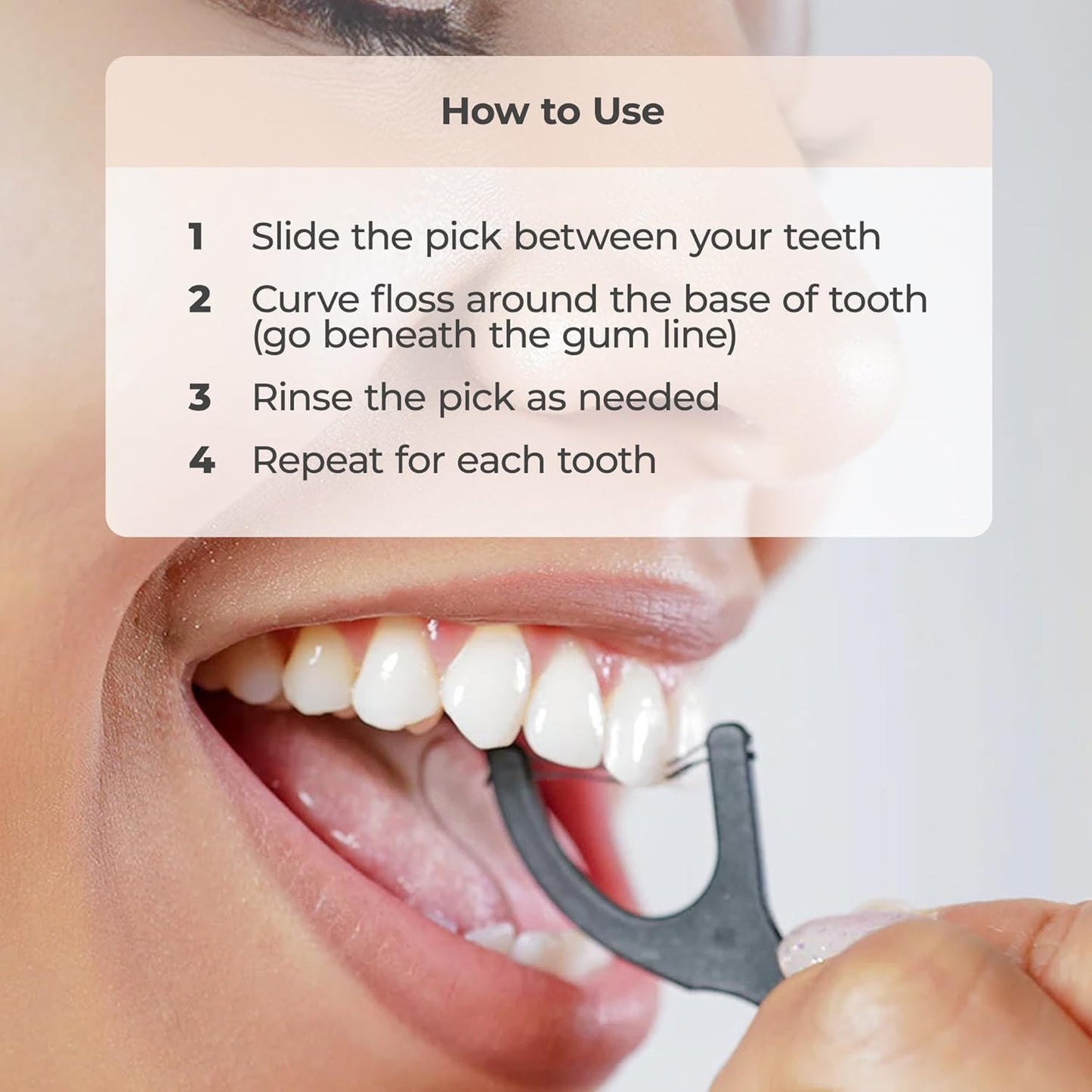 PUL Dental Floss Picks – Mint Teeth Flossers for Deep Cleaning, Removing Food Particles & Plaque – Shred-Resistant Nylon Floss, Plant-Based Handle, Fluoride Free – for Adults & Kids (50 Count)