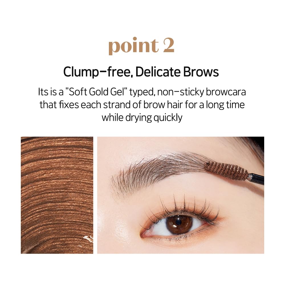 ETUDE Color My Brows, Brow Mascara, 3D Natural Coloring, Beeswax & Carnauba Wax, Moisturizing Brow Care, Eyebrow tint, Soft Gel Texture, Korean Makeup, Beauty, Red Brown (0.152 Fl Oz)