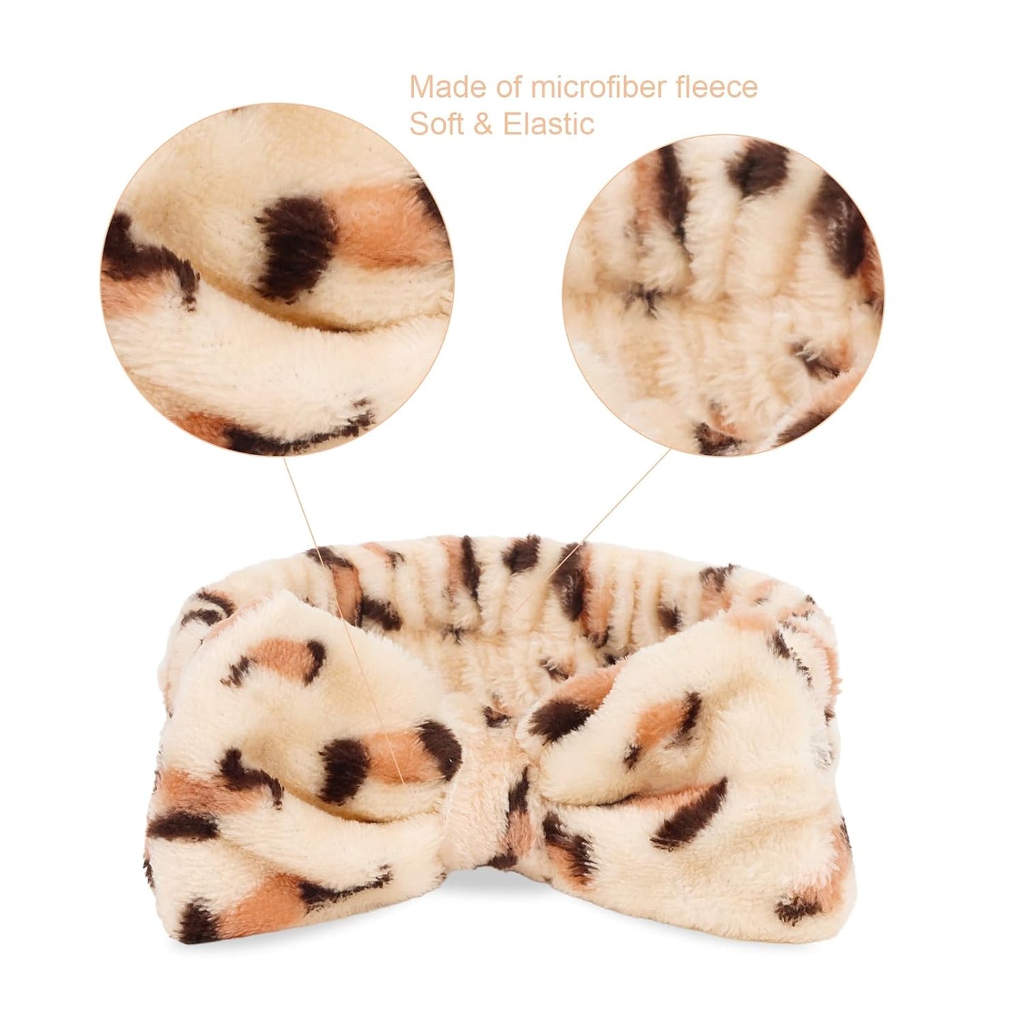 CIEHER Leopard Print Spa Headbands - 8pc Set for Women & Girls, Bachelorette Party, Skincare & Makeup