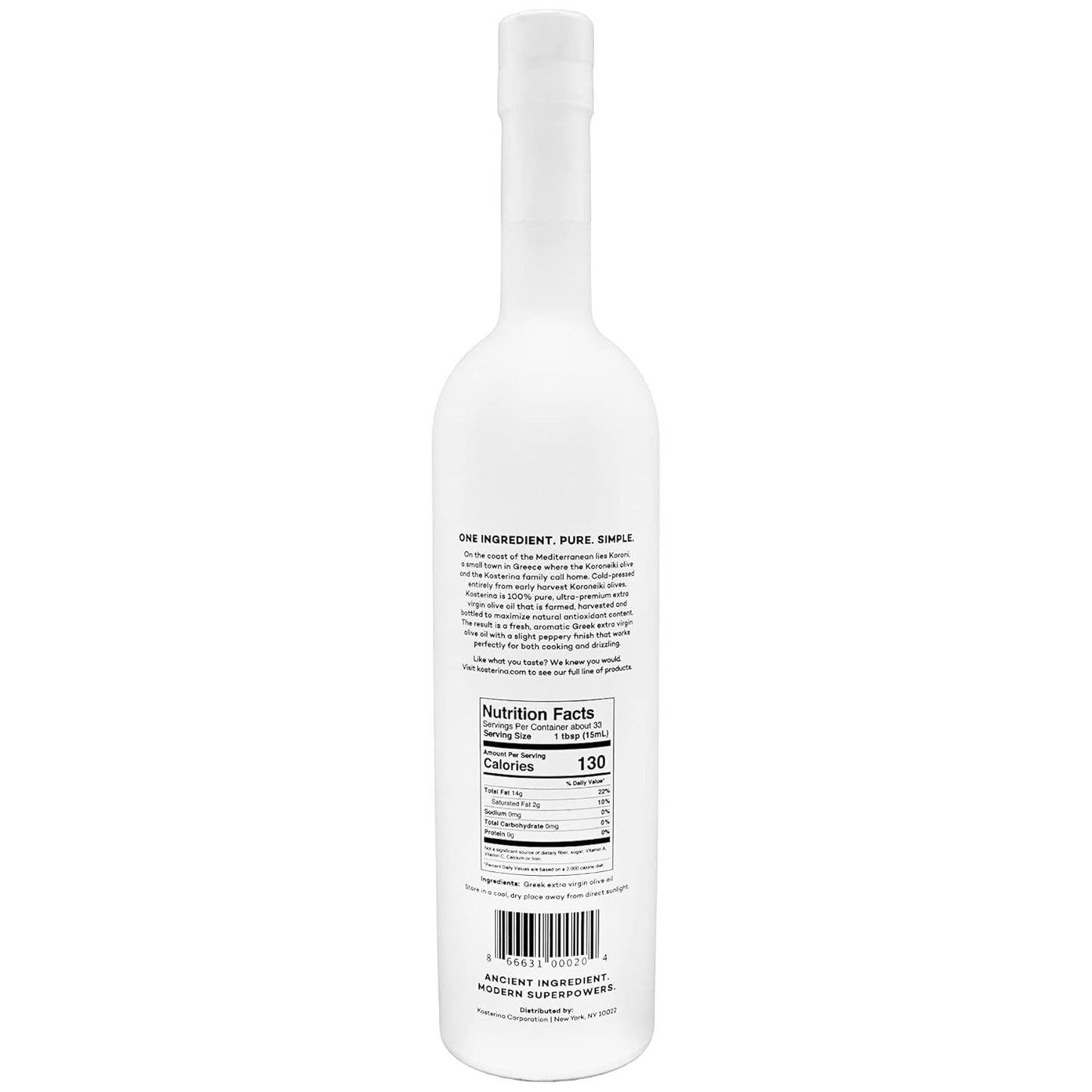 Kosterina Original Extra Virgin Olive Oil | Polyphenol Rich Greek Olive Oil, Cold-Pressed EVOO, Early Harvest Koroneiki Olives | High Antioxidant Natural Superfood | Harvested in Greece (16.9 oz)