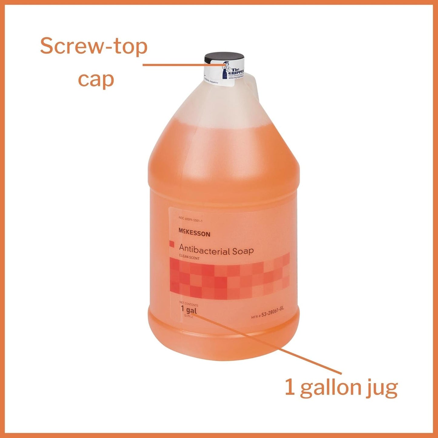 McKesson Antibacterial Liquid Hand Soap, 1 Gallon [Pack of 1] Refill, Clean Scent