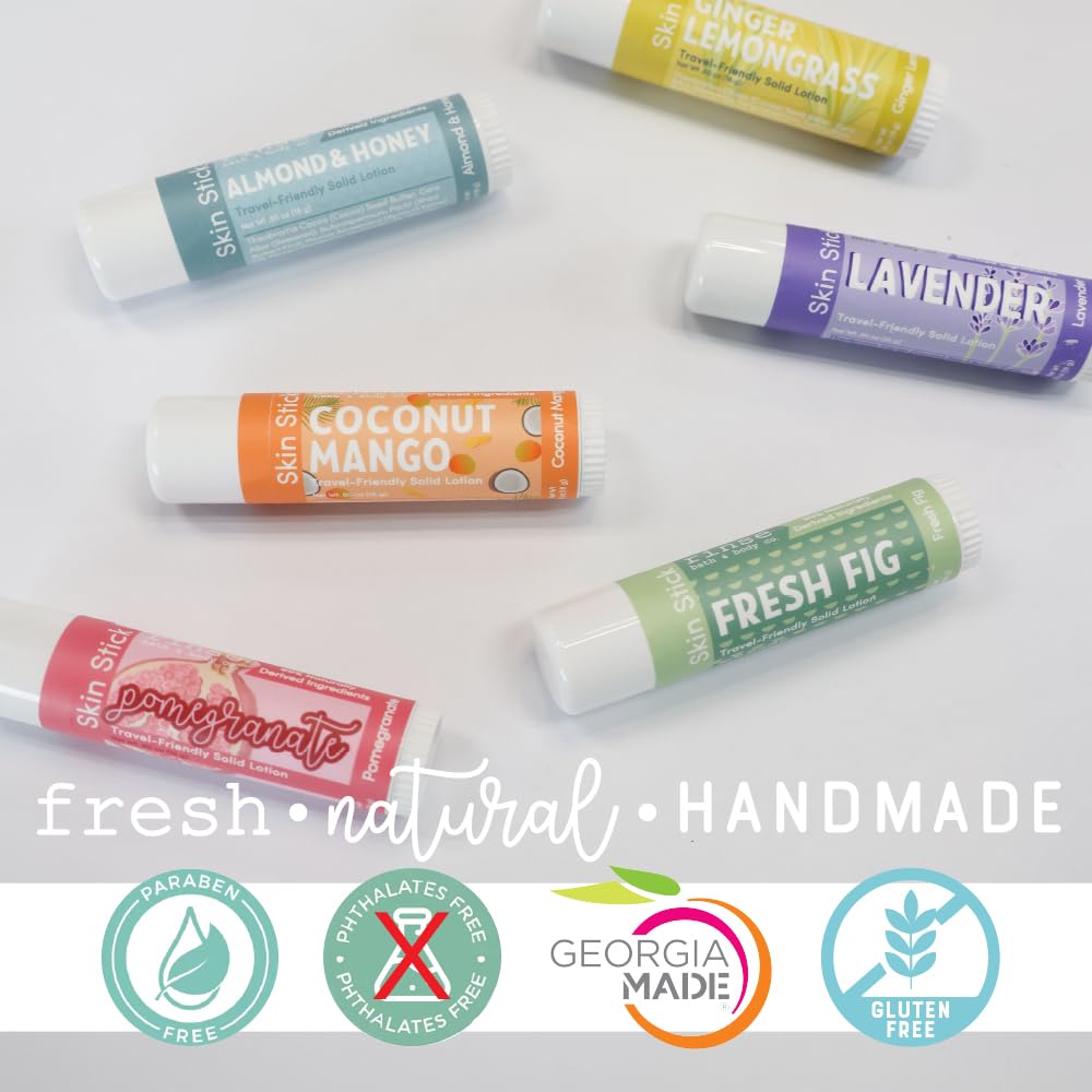 Rinse Bath & Body Peppermint Solid Lotion Stick - Natural Lotion Bar w/Shea and Cocoa Butter | Moisturizing No Mess Travel Lotion w/Beeswax, Apricot & Refined Avocado Oil | Handmade |.5oz