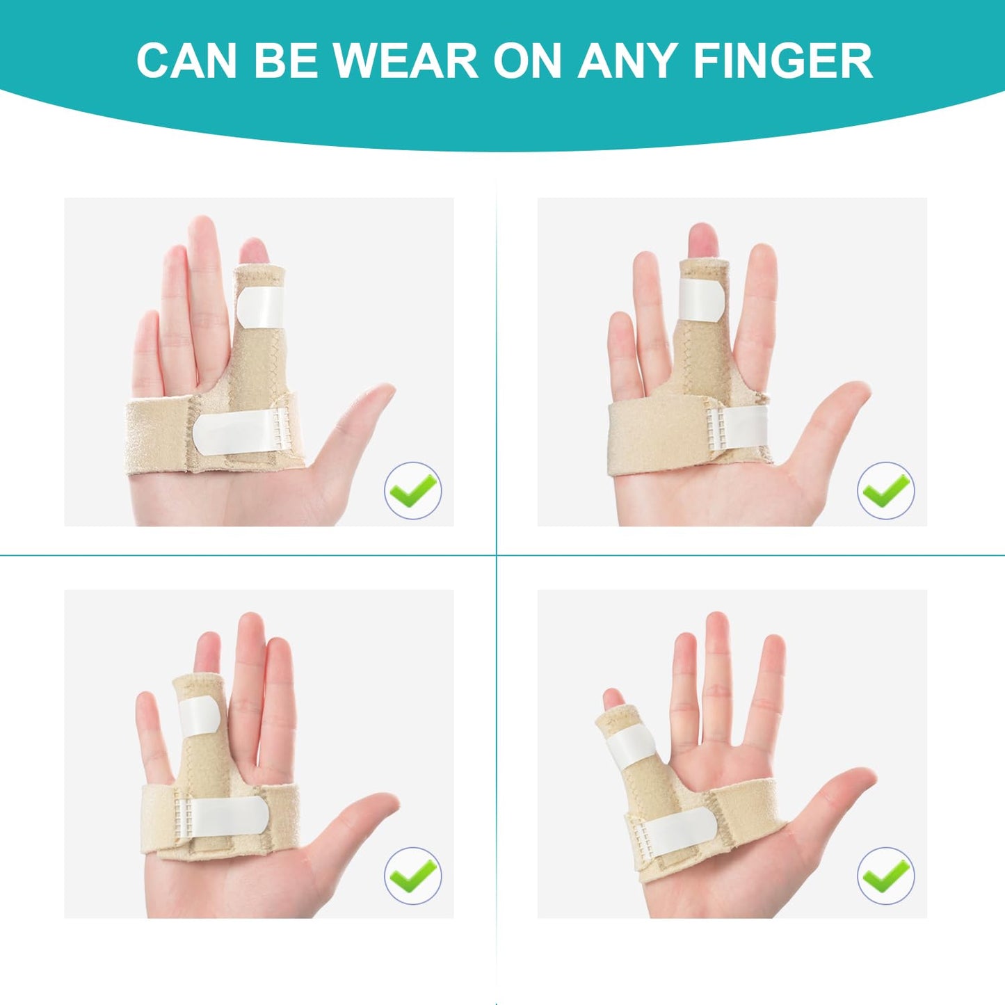 Finger Braces, Trigger Finger Splints for Straightening, Mallet Finger and Broken Finger, Finger Straighteners Provide Support and Relieve Pain - Khaki