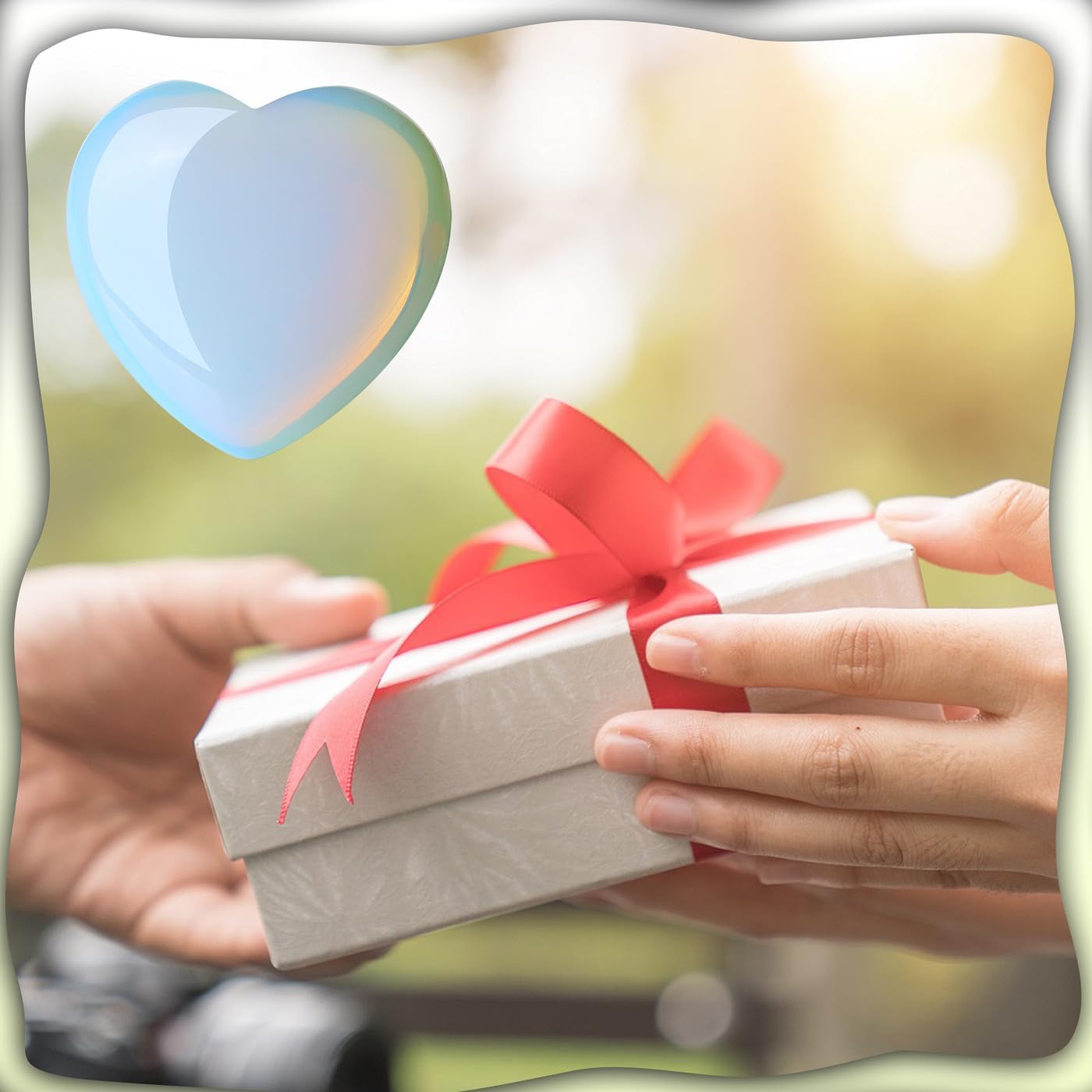 MAIBAOTA 60 mm Opalite Crystal Large Heart Love Stone Healing Crystals Heart Stone for Women Natural Reiki Gemstone Polished Heart Shaped Rocks Meditation