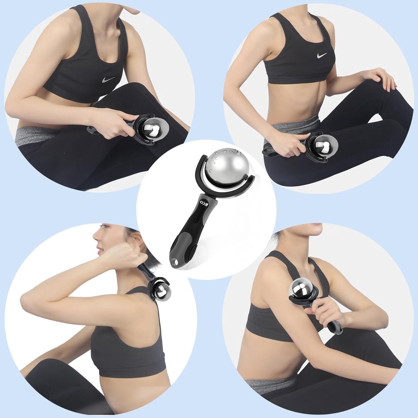 Cryosphere Cold Massage Roller Ball - Massage Ball for Cold & Heat Relief, Myofascial Release, Trigger Point Therapy, Muscle Knots - Deep Tissue Ice Massager