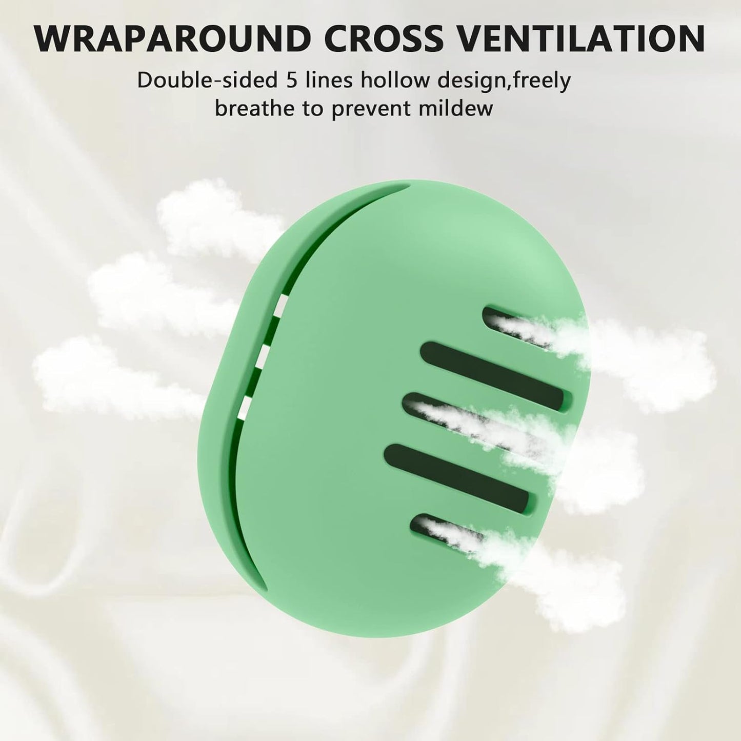 Makeup Sponge Holder, Dual-Vented Silicone Beauty Blender Holder for Travel, Shatterproof Make Up Sponge Travel Case for All Sponges Sanitary Carry, Mint Green