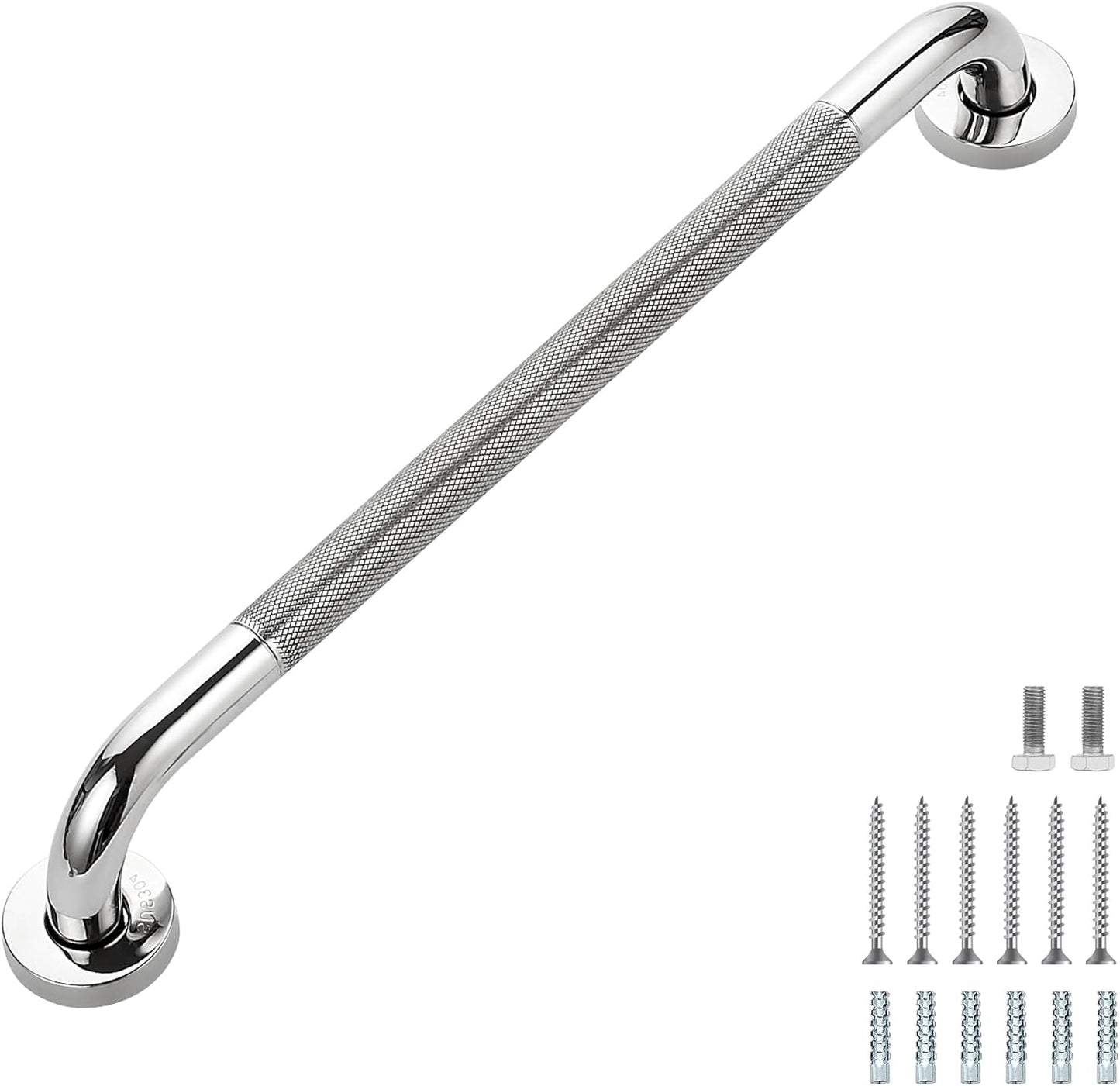 Grab Bars for Shower, 1 Pack 20-Inch Anti Slip Shower Handles for Elderly, Safety Shower Grab Bar, Stainless Steel Handicap Grab Bars for Bathroom (Polished Nickel 1" Diameter)