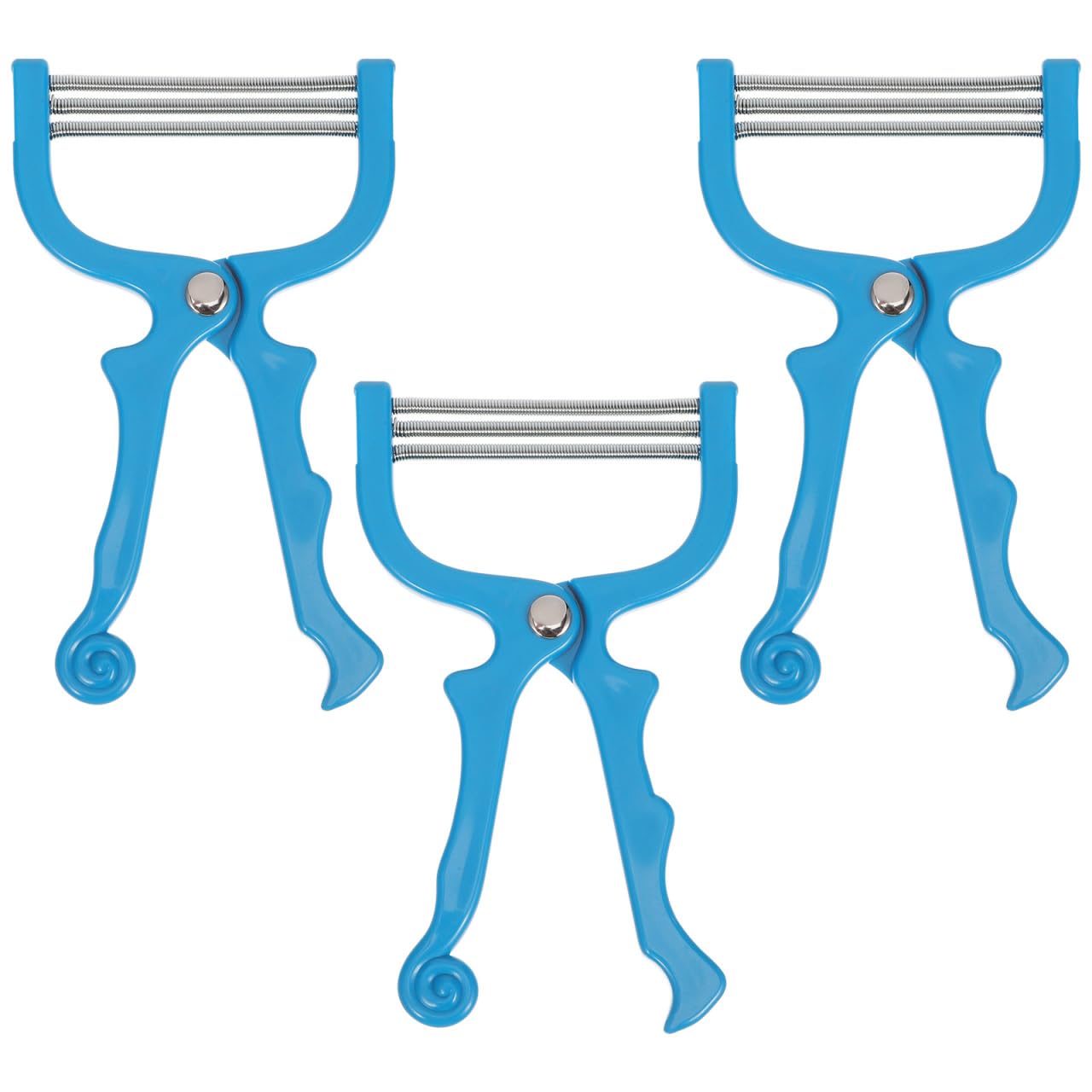 3Pcs Manual Facial Epilator for Women, Spring Hair Remover for Face, Chin, Upper Lip, Portable Hair Removal Tool (Blue)