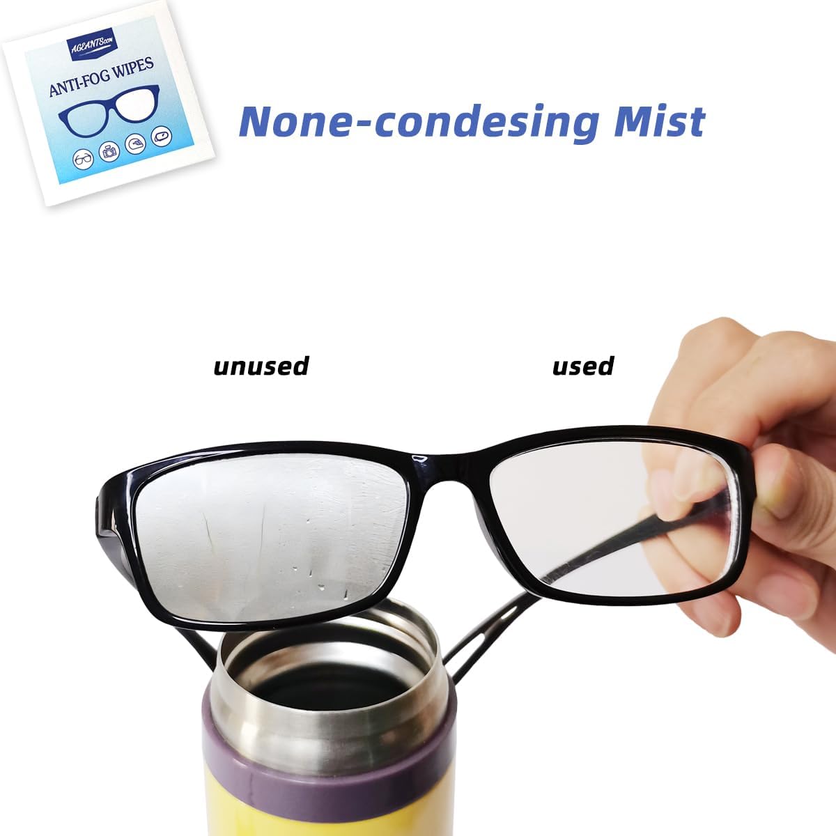 Anti Fog Wipes for Glasses (100-pack) | Pre-Moistened, Quick Dry & Scratch Free for Laptop Screens, Optical Lens, Goggles, Smart Phone Screens and Watch Screens