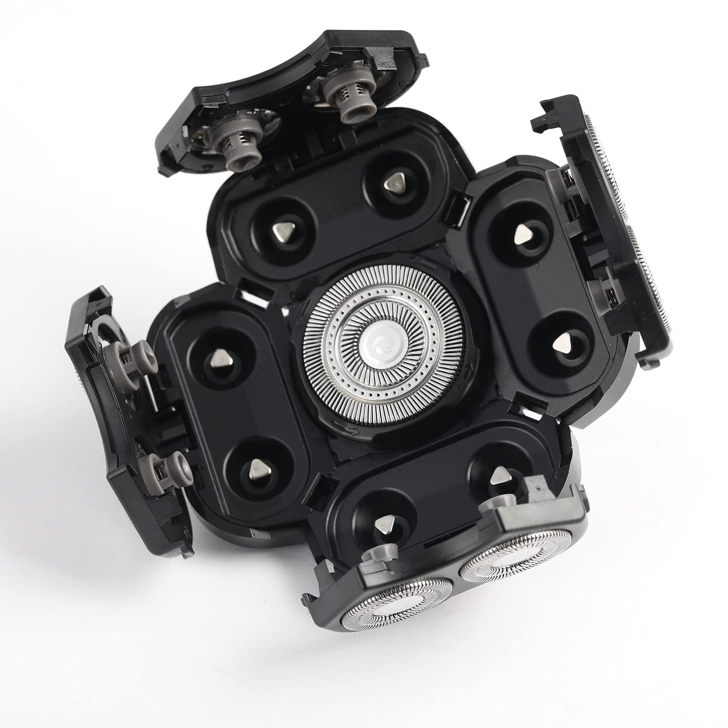 Men's Electric Shavers Replacement Heads Upgraded 9 Blades Head Replaceable Floating Waterproof Electric Razor Shaver Head（Black）