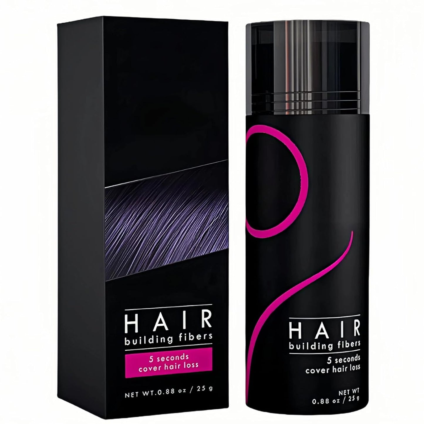 Hair Fibers Hair Building Fibers Undetectable Hair Fuller Thicker,Instantly Cover Sparse Hair 25g/0.88oz (black)