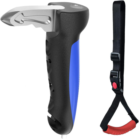 5 in 1 Vehicle Support Handles Elderly Portable Automotive Door Assist Handles Multifunction Car Handle for Elderly and Handicapped (Blue-with Nylon Handle)
