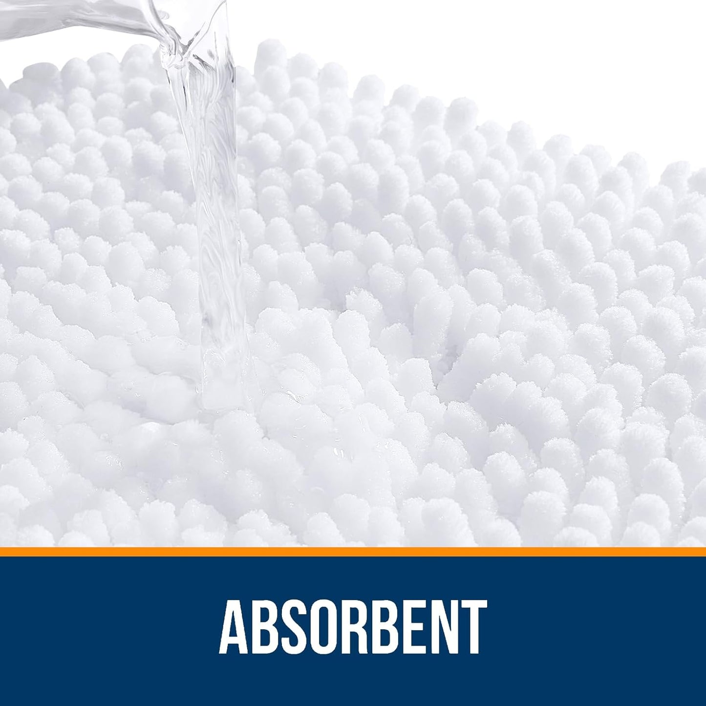 OLANLY Bathroom Rugs 50x30, Extra Soft Absorbent Chenille Bath Rugs, Rubber Backing Quick Dry, Machine Washable Bath Mats for Bathroom Floor, Tub and Shower, Home Decor Accessories, White