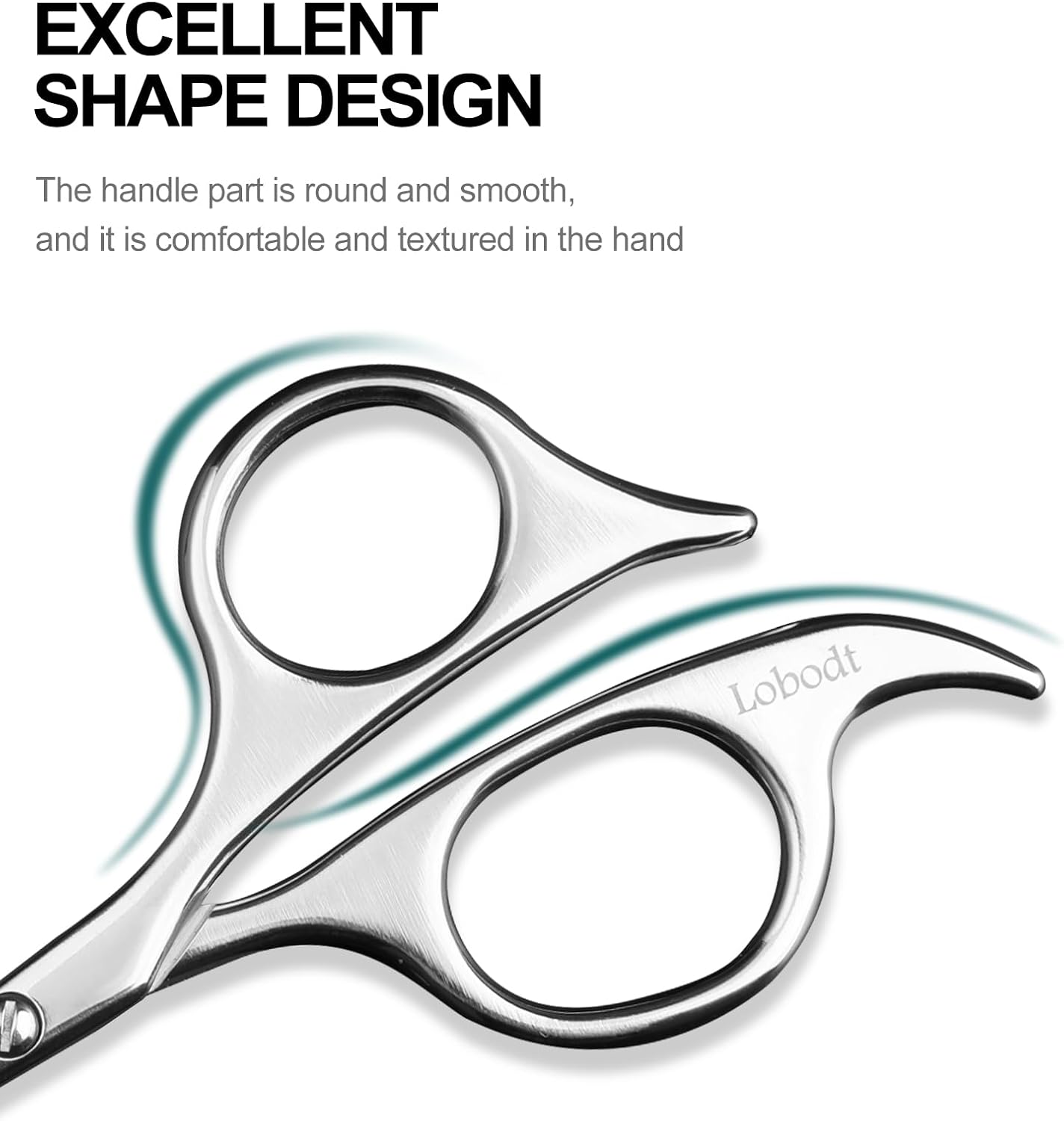 4.7-inch professional nose hair scissors, round-headed stainless steel small scissors, suitable for trimming facial hair, ear hair, eyebrows, bathroom, personal care and beauty (silver)