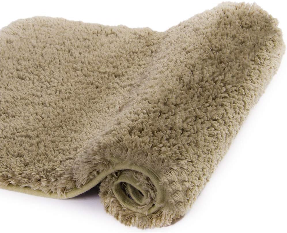 Walensee Bath Rug - Non Slip, Soft Microfiber Shaggy Bath Mat (20 x 32, Sand) - Water Absorbent, Machine Washable, Thick Plush Shower Mat
