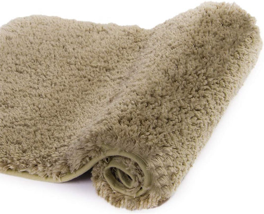 Walensee Large Bathroom Rug (24 x 48, Sand) Extra Soft Shaggy Bath Mat Machine Washable Microfiber Non Slip Luxury Floor Mat