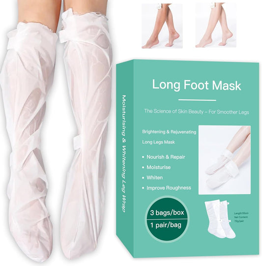 3 Pairs Hydrating Long Leg Feet Mask,Long Leg Feet Masque,Feet Peeling Mask,Moisturizing Nourishing Exfoliating Foot Mask for Women