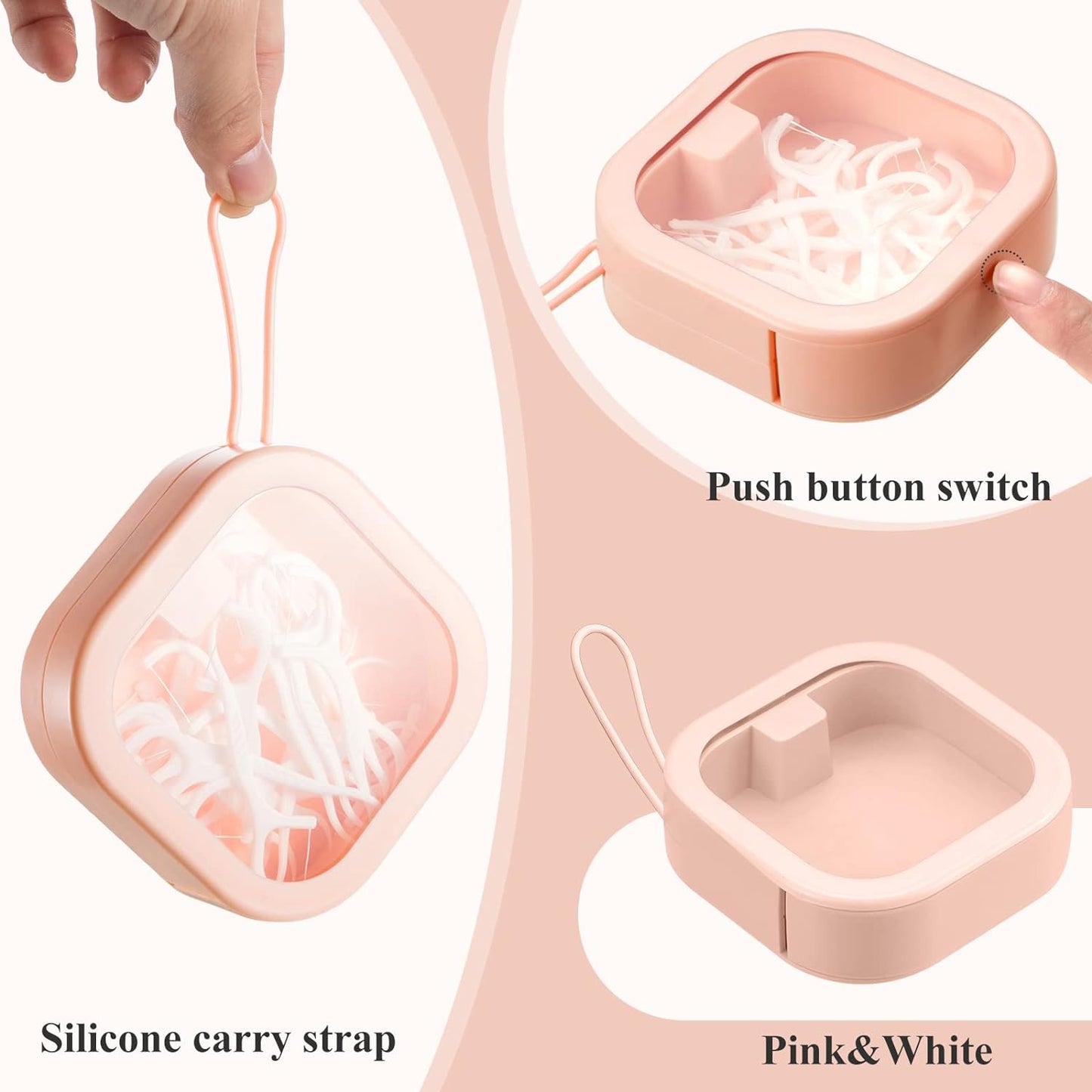 Kathfly 4 Pcs Pink Hair Tie Organizer Portable Hair Accessory Storage Containers Stackable Tie Bobby Pin Holder Home Cotton Swab Dispenser Accessories Jewelry Organizer Box