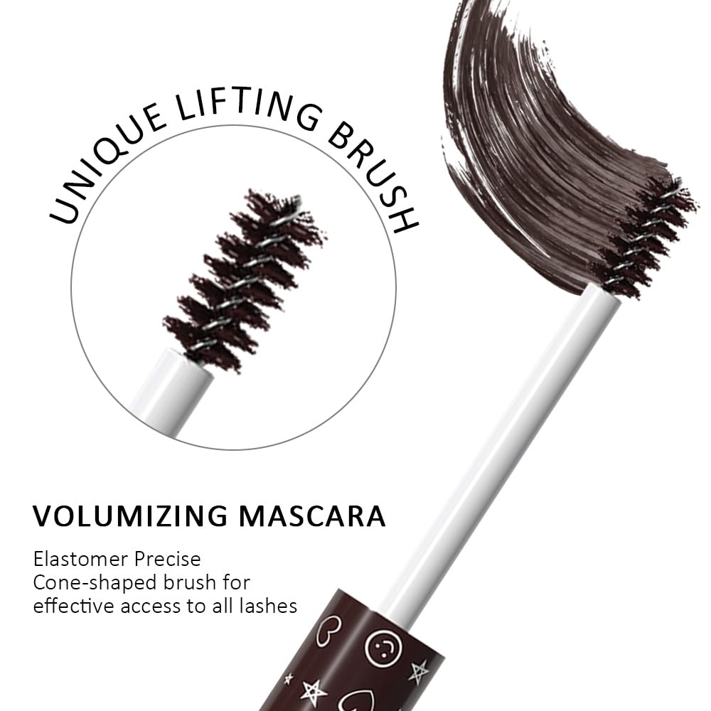 Colored Mascara for Eyelashes Set,Colorful Waterproof Mascara for eyelashes Long lasting Charming Voluminous for Women Halloween Eye Makeup (3Pcs 02#Brown&04#White&05#Red, F)