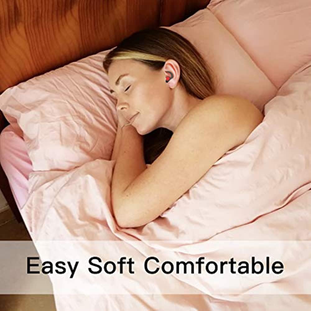 WUTAN Ear Plugs for Sleeping Noise Cancelling 14-38dB, Comfortable Soft Reusable Silicone Ear Plugs Noise Reduction Earplugs for Sleep Concert Work Airplane Travel (Blue White, S/L)