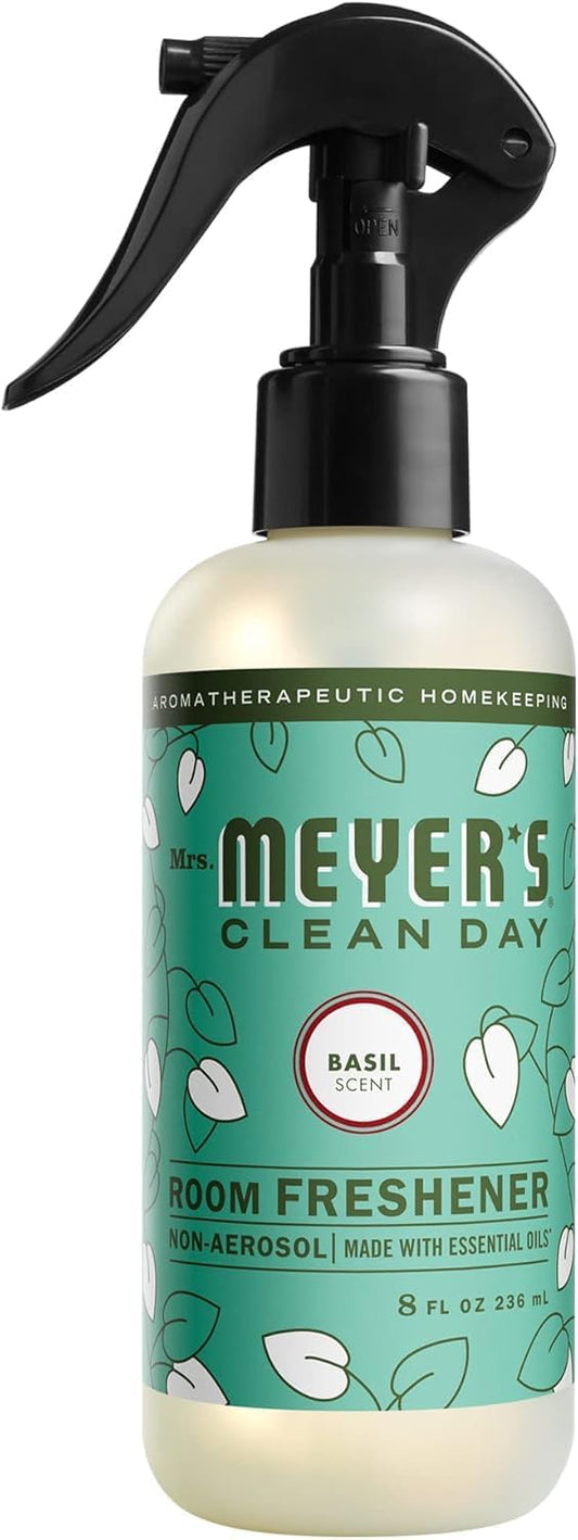 MRS. MEYER'S CLEAN DAY Room and Air Freshener Spray, Non-Aerosol Spray Bottle Infused with Essential Oils, Basil, 8 fl. oz