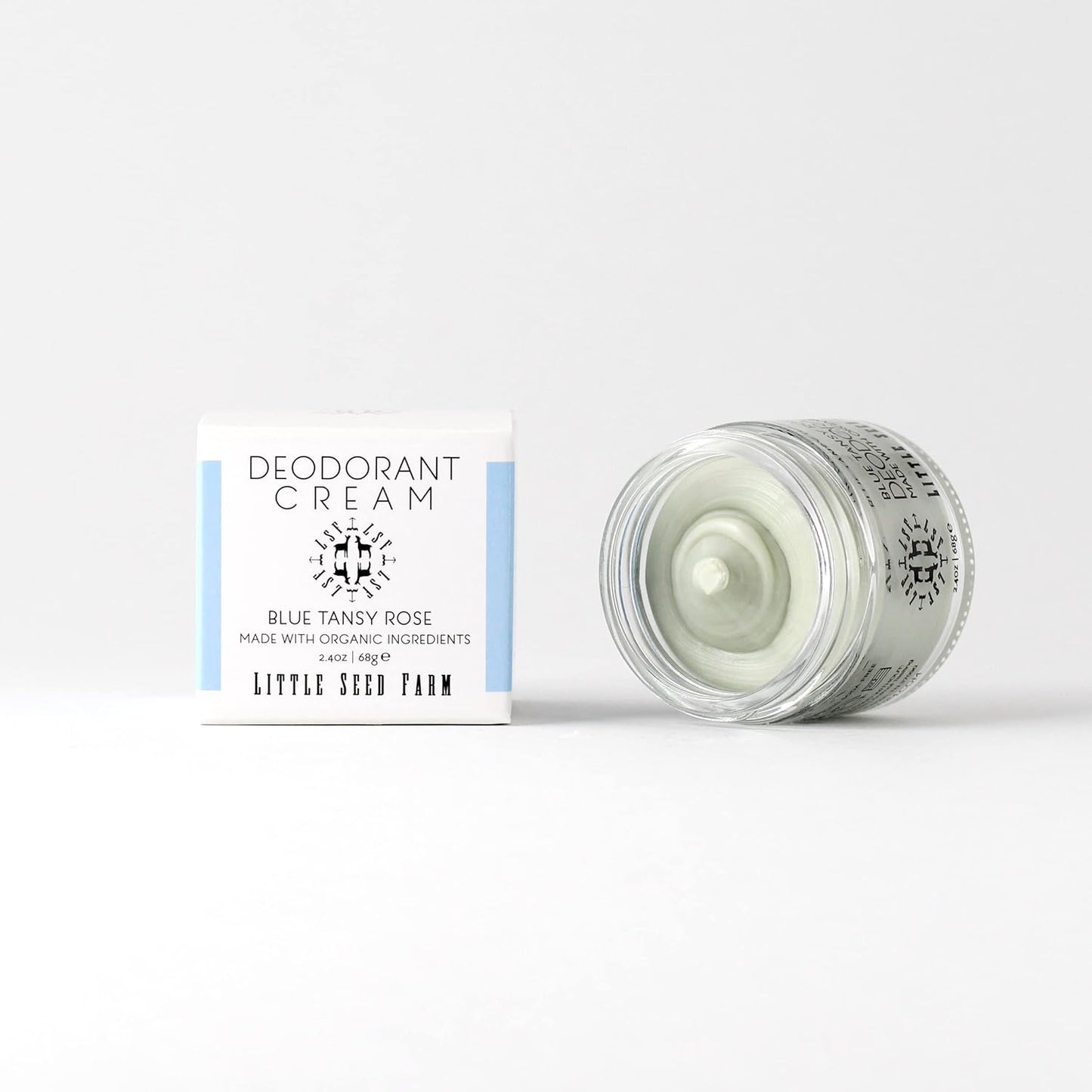 Little Seed Farm All Natural Deodorant Cream - Blue Tansy Rose - Aluminum Free Deodorant for Women or Men, Net Wt. 2.4oz | 68g