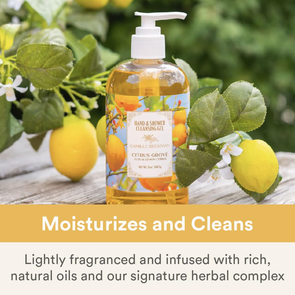 Camille Beckman Hand and Shower Cleansing Gel, Citrus Grove, 13 Ounce