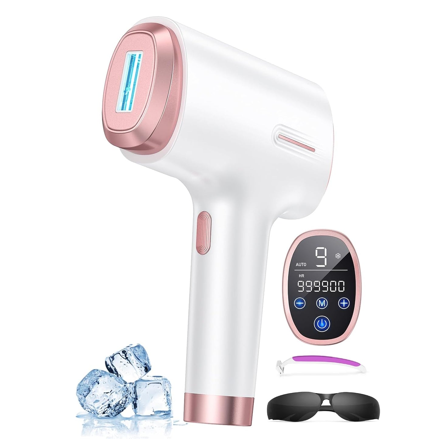 IPL Laser Hair Removal for Women and Men, 45°F Ice Cooling Laser Hair Removal Device for Face & Body, At-Home Painless Hair Remover with Long-Lasting Results, Smooth Skin Gift