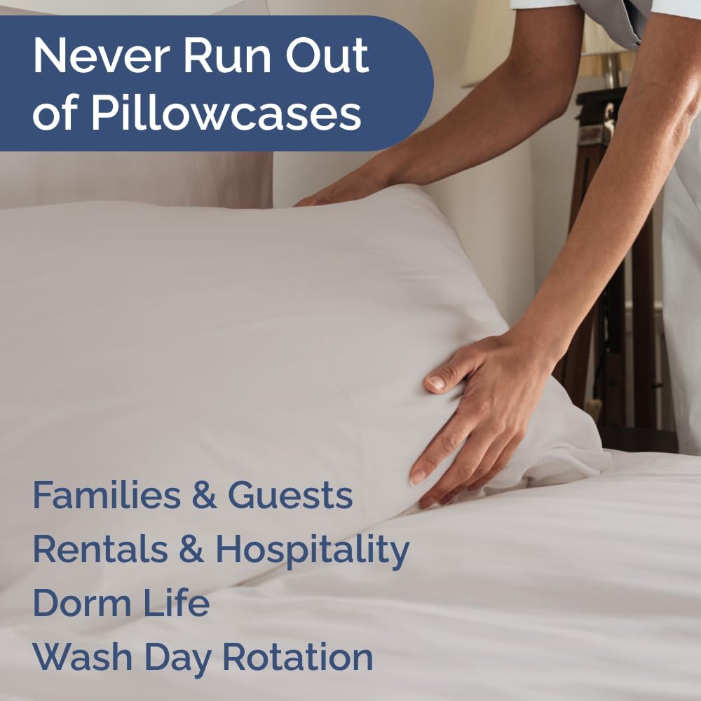 Queen Pillow Cases Set of 8 - Ultra Soft Hotel Quality Pillowcase Covers - Comfy, Cozy & Wrinkle Free - Shrink, Stain & Fade Resistant - Machine Washable Pillow Protectors - 8 Piece Set - Light Grey