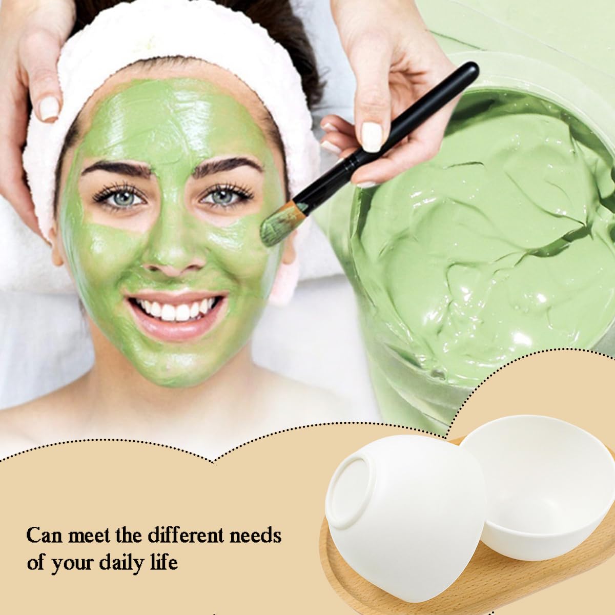 10 Pack Silicone Face Mask Mixing Bowls - Microwave & Freezer Safe, Non-Stick Esthetician Bowls for DIY Skincare, Clay Masks, Hair Color, 3.3-inch Esthetician Supplies(White)