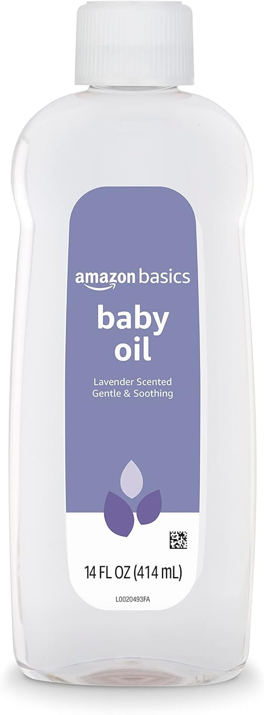 Amazon Basics Baby Oil, Lavender Scented, 14 Fluid Ounce, 1-Pack (Previously Solimo)