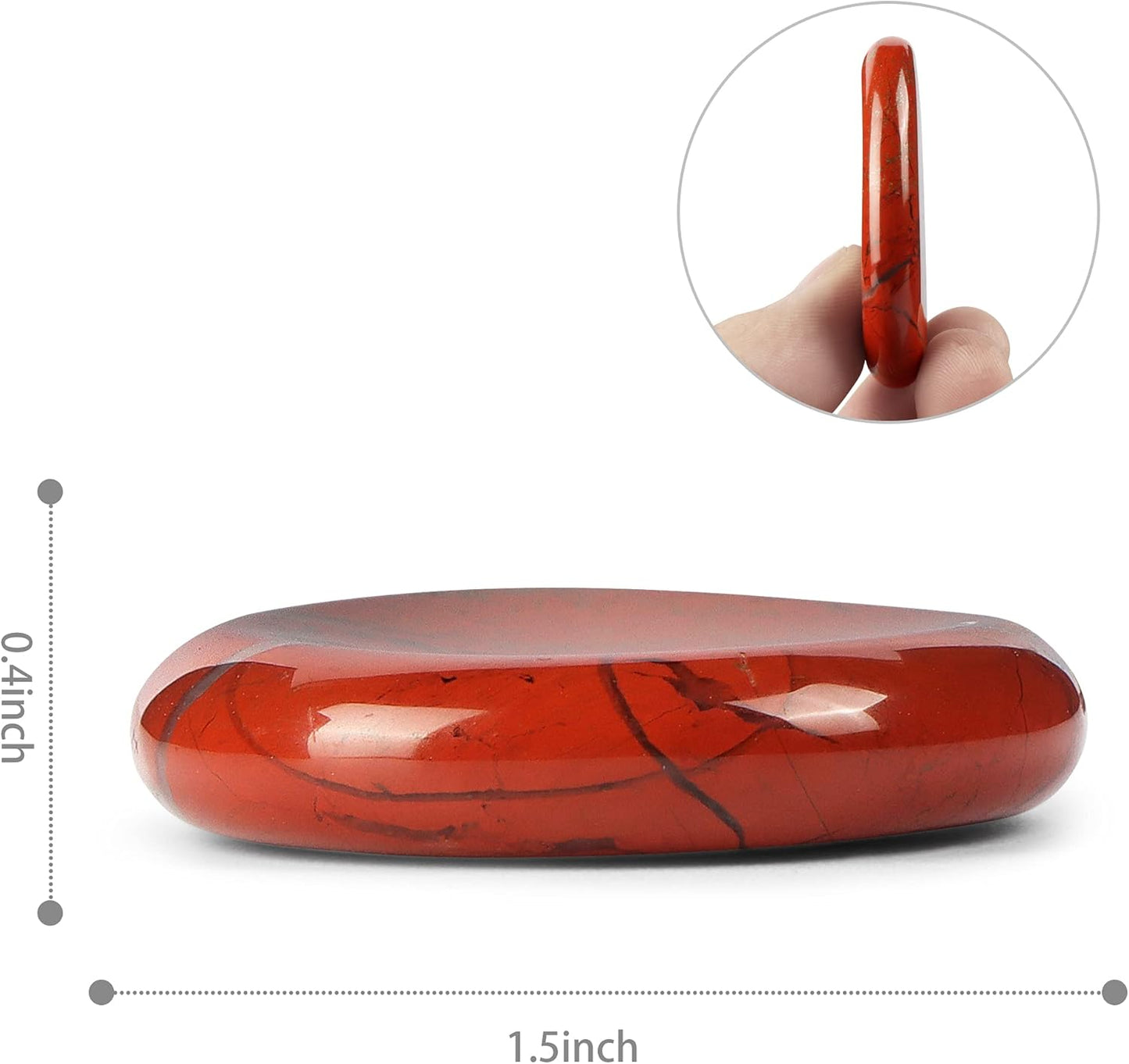 Artistone Crystal Chakra Thumb Worry Stone Healing Crystals Polished Pocket Palm Stones for Anxiety Stress Relief Meditation Home Decor(Red Jasper)