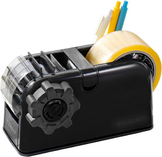 [TENDO°] Multi-Section Tape Dispenser ZO-508: Innovative Cutter for Custom Tape Width (Black)